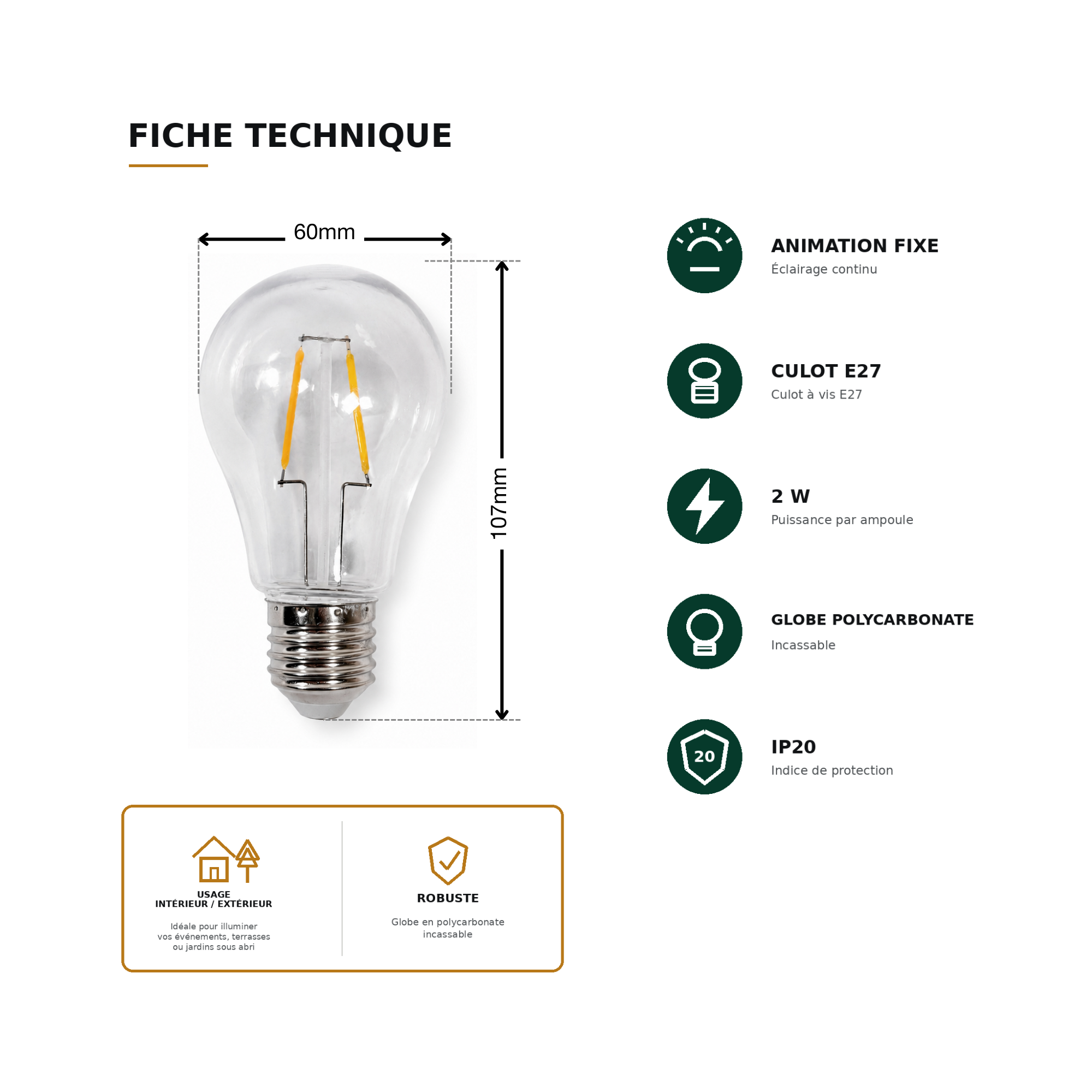 Lot de 5 ampoules E27